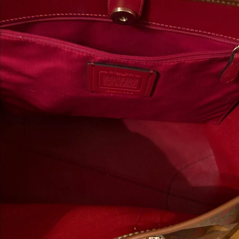 Coach Pink and Orange Signature Tote with Wallet